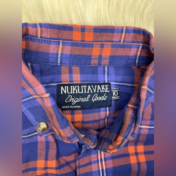 Nukutavake Original Goods plaid button down sz 10 - Picture 2 of 3